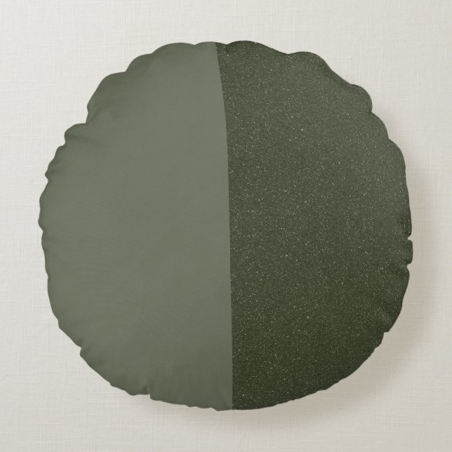Aangepaste ronde kussen – getextureerd mos groen (Voorkant)