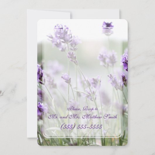 Aangepaste ronde lavender Bohemian repetitie Uitno Kaart (Achterkant)