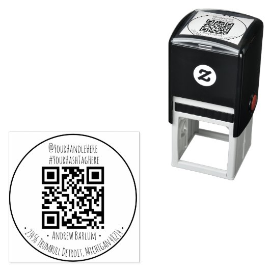 Aangepaste ronde QR-code zelfinktende rubberen ste Zelfinktende Stempel (In situ)