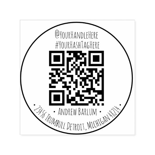 Aangepaste ronde QR-code zelfinktende rubberen ste Zelfinktende Stempel (Design)
