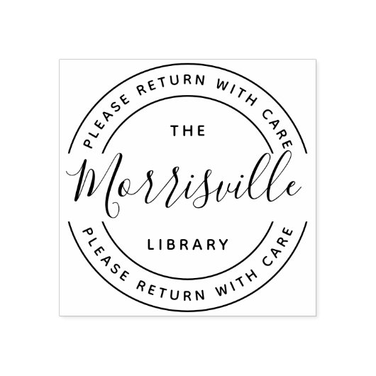 Aangepaste ronde van de bibliotheek met scriptnaam 	rubberstempel (Afrduk)