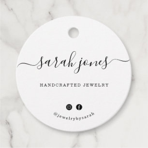 Aangepaste Ronde Witte Kalligrafie Script Hang Lab Bedankjes Labels