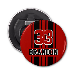 Aangepaste roodroze en zwarte snufjes voor sport button flesopener