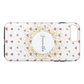 Aangepaste Roos Gold Glitter Heart iPhone Case (Achterkant (Horizontaal))