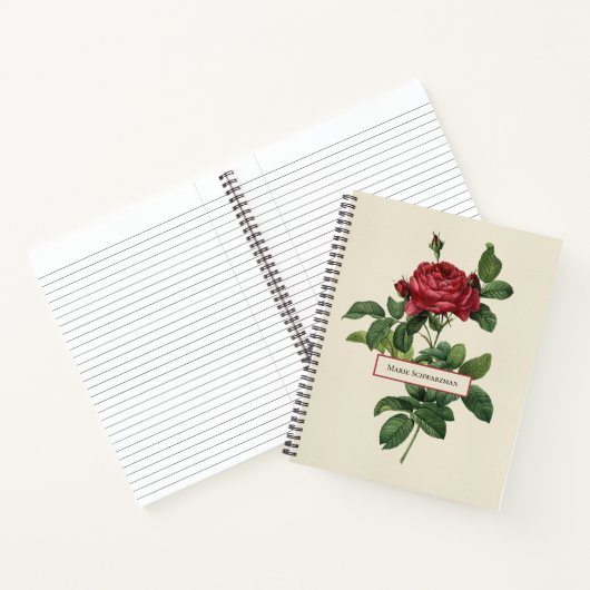 Aangepaste  Roos-gravering Notitieboek (Binnen)