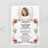 Aangepaste Roos Wings Foto Uitvaart Kaart (Voorkant / Achterkant)