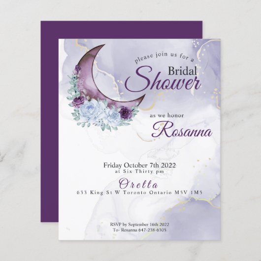 Aangepaste Rosanna-2 Rustic Crescent Moon Paarse (Voorkant / Achterkant)