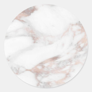 Aangepaste Rosegold Marmer Moderne Elegante Blanco Ronde Sticker