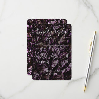 Aangepaste rots grunge textuur bruiloft RSVP kaartje