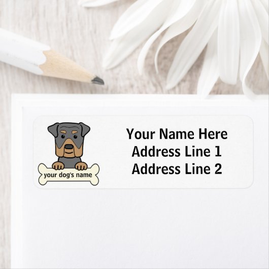 Aangepaste rottweiler etiket (Insitu)