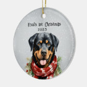 Aangepaste rottweiler keramisch ornament (Links)