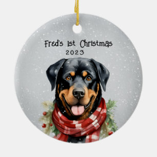 Aangepaste rottweiler keramisch ornament