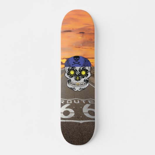 Aangepaste route 66 Snoep motorfiets Skateboard (Voorkant)