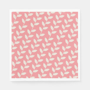 Aangepaste Roze 70s Retro Blad Patroon Servet