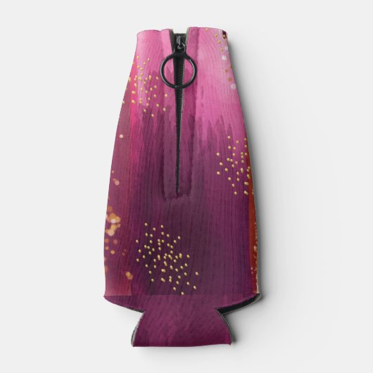 Aangepaste roze anananas Glitter Flesjeskoeler (Achterkant)