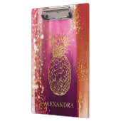 Aangepaste roze anananas Gold Glitter Klembord (Links)
