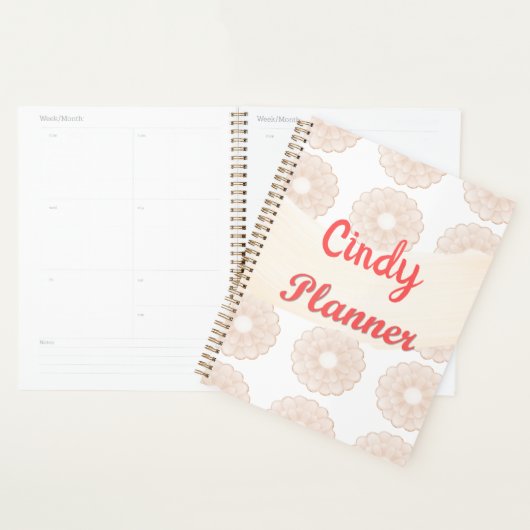 Aangepaste roze annemonplanker planner (Display)