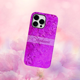 Aangepaste roze artsy naam Case-Mate iPhone 14 pro max hoesje