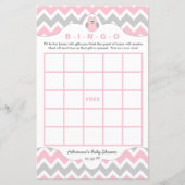Aangepaste roze baby shower games bingo (Voorkant)