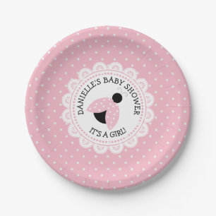 Aangepaste roze Baby shower papieren Borden Papieren Bordje