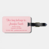 Aangepaste roze ballet tentoon schoen dans bagagelabel (Achterkant horizontaal)