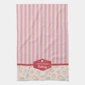 Aangepaste roze bandenbakkerij keukengooi theedoek (Verticaal)