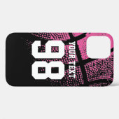 Aangepaste roze basketbal-truc nummer iPhone-draag Case-Mate iPhone Case (Achterkant (horizontaal))