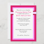 Aangepaste roze bat Mitzvah uitnodigingen (Voorkant)