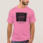 Aangepaste roze bedrijfsnaam en Logo-merk T-shirt (Voorkant)