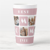 Aangepaste roze beste mama ooit foto latte Mok (Voorkant)