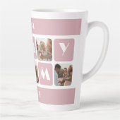 Aangepaste roze beste mama ooit foto latte Mok (Rechts)