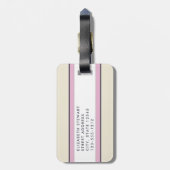 Aangepaste roze, blauw en crème Retro Bagagelabel (Achterkant verticaal)