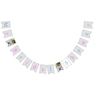 Aangepaste Roze, Blauw & Zilver, Mijn Vrijgezellen Vlaggetjes