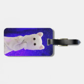 Aangepaste roze blauwe roze foto bagagelabel (Achterkant horizontaal)