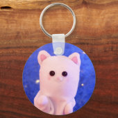 Aangepaste roze blauwe roze foto sleutelhanger (Achterkant)