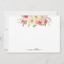 Aangepaste roze bloei Waterverf Floral