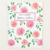 Aangepaste roze bloemen planner (Voorkant)