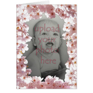 Aangepaste roze bloesem Kaart roze bloemen Kaart