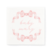 Aangepaste Roze Bow Baby shower servetten