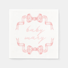 Aangepaste Roze Bow Baby shower servetten