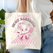 Aangepaste Roze Bow Baseball Tote Bag