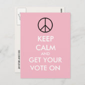 Aangepaste roze Briefkaarten kalm houden en stemme (Voorkant / Achterkant)