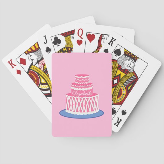 Aangepaste roze Cake Pokerkaarten (Achterkant)