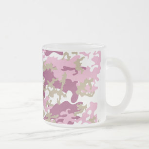 Aangepaste roze Camo Frosted Beer Mok