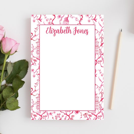 Aangepaste Roze Chinoiserie, Grandmillenial Pagoda Post-it® Notes