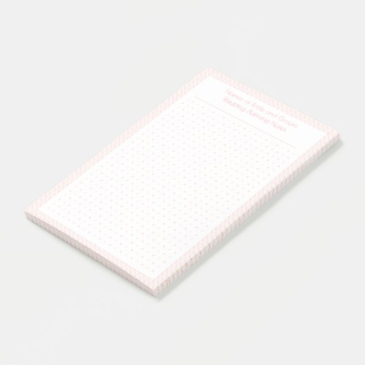 Aangepaste  Roze Dot Grid Wedding Plan Planner Post-it® Notes (Schuin)