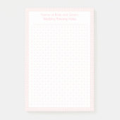 Aangepaste  Roze Dot Grid Wedding Plan Planner Post-it® Notes (Voorkant)