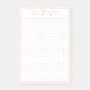 Aangepaste  Roze Dot Grid Wedding Plan Planner Post-it® Notes