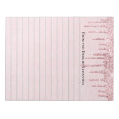 Aangepaste roze druppelaar Glitter Trendy led Notitieblok (Voorkant)