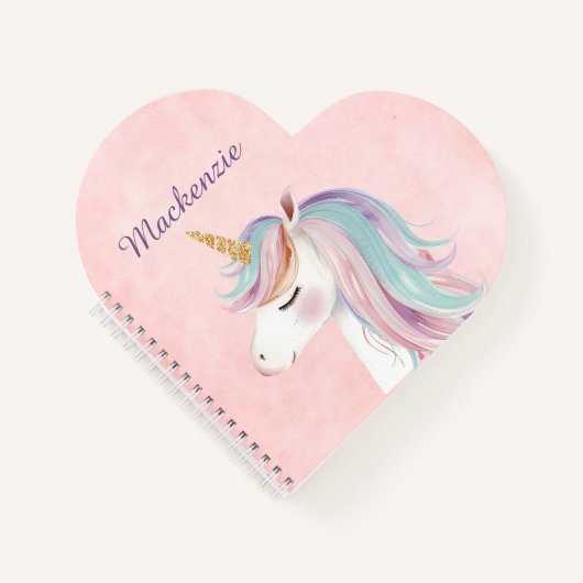 Aangepaste Roze Eenhoorn Notitieboek (Voorkant)